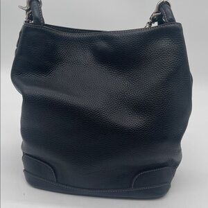 Cats Made In Spain Black Pebbled Leather Bucket Bag